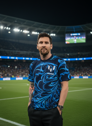 LEO MESSI ARGENTINA IMPORTED FAN EDITION OVERSIZE DROPSHOULDER TSHIRT