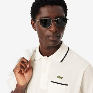 Lacost e Cream Premium Cotton Lycra Pique fabric Polo Tshirt with Collar&pocket Design With Embroidery Logo 4347
