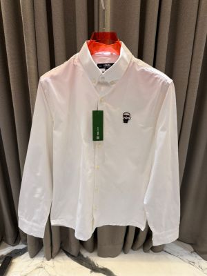 Karl_Legarfield Chest Logo Full Sleeves Shirt White