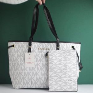 Michael Kor_s Large Jet Set Big Mk Print Tote Bag With Dust Bag (2003-White)