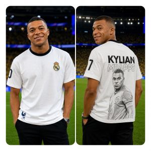 KYLIAN MBAPPE REAL MADRID IMPORTED FAN EDITION OVERSIZE DROPSHOULDER TSHIRT
