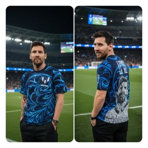 LEO MESSI ARGENTINA IMPORTED FAN EDITION OVERSIZE DROPSHOULDER TSHIRT