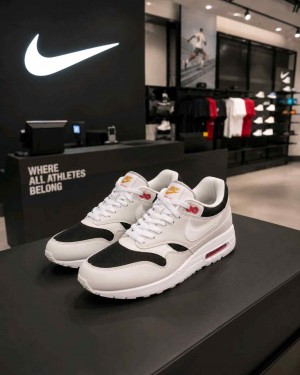 Nik Airmax 1 Platinum White Black Red