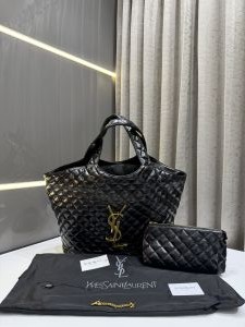 YSL SAINT LAURENT BLACK PREMIUM TOTE BAG WITH OG DUST BAG