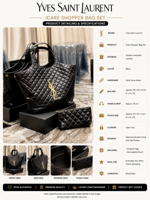 YSL SAINT LAURENT BLACK PREMIUM TOTE BAG WITH OG DUST BAG