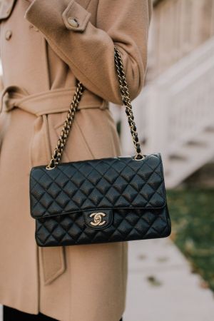 Chane l Classic Flap Black Medium Lambskin With OG Box & Dust Bag 1818 Black Gold
