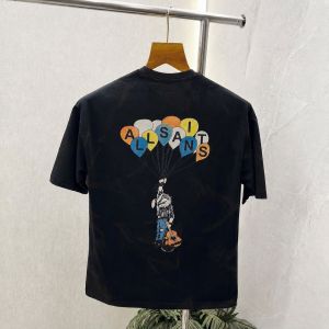 All Saint_s Black Acid Wash Back Print Premium Round Neck Tshirt 549