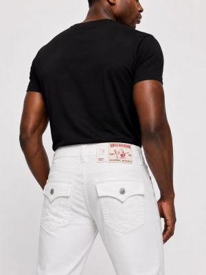 True Religion White Straight fit Premium Imported Stretchable Lycra Fabric Denim with Back Pocket Embroidered Design 4229