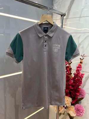 Arman i Exchange Grey Polo Tshirt With Shoulder Design and Embroidery Logo Sale Offer 1034