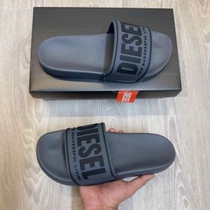 Diese.l Embossed Logo Slide Grey