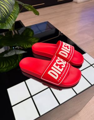 Diese.l Embossed Logo Slide Red