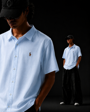 RALP-H L-AUREN P-OLO IMPORTED STORE ARTICLE SHIRT  LINEN FABRIC
