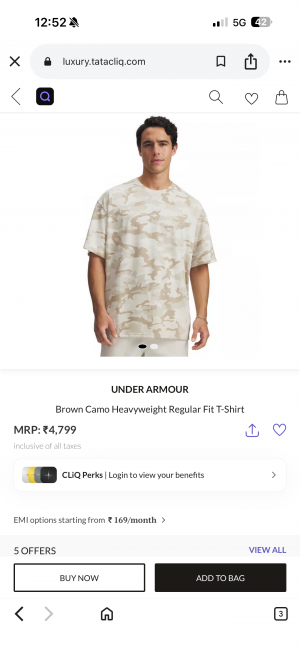 Under Armou_r Army Print Premium Tshirt