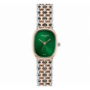 Patek Phillippe Women Geneve Green Dial Two Tone