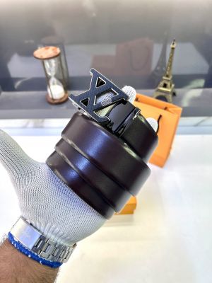 Loui_s_Vuitton Black Brown Belt Fa 916