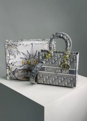 Christian Dio_r D-Lady Grey Sling Bag With Box Dustbag SlingBelt