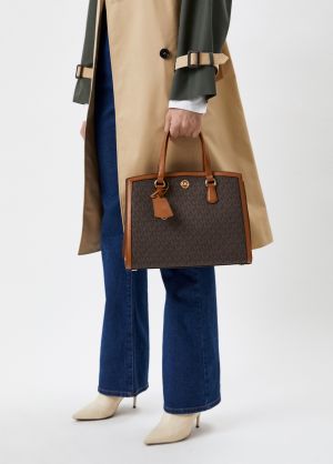 Michaell Kors 100817 Chantal Medium Satchel Bag With DustCover & LongBelt 