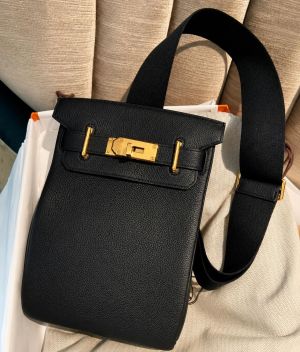 Hermess CB Hac O Das Black Pm BackPack With Original Box Dustcover Lock Key Scarf Horse Charm Letter Etc Carry Bag ((NO RETURN))