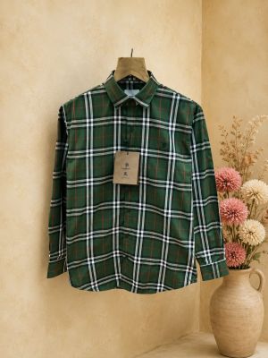 Burberr y Premium Checks Shirt With custom Branded Button Tagging And Brand Packing 3800 