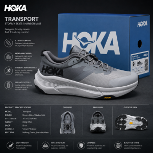 HOKA TRANSPORT HIKING CASTLEROCK GREY FIX