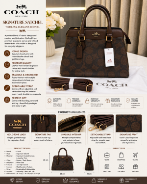 COAC.H BROWN SIGNATURE MINI DARCIE CARRYFALL HAND BAG PREMIUM WITH DUST BAG