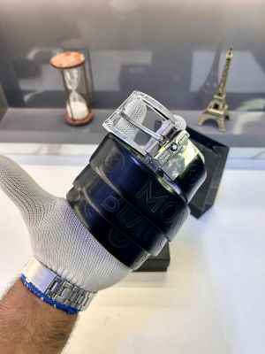 Mont_Blanc Silver Glossy Reversible Belt Fa 859 