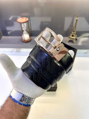 Mont_Blanc Golden Glossy Reversible Belt Fa 856