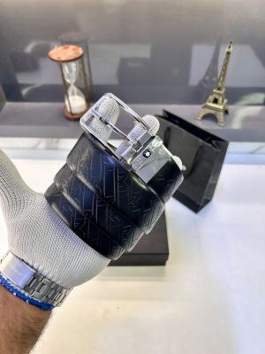 Mont_Blanc Glossy Silver Reversible Belt Fa 858