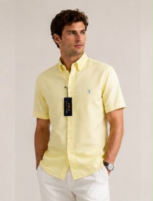 RALP_H LAUREN PREMIUM LIME HALF SLEEVES SHIRT