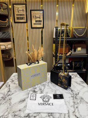 Versac_e Jeans Couture Baroque Chain Shoulder Bag With Dust Bag (89330)