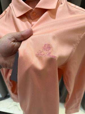 Lorro Piana Imported Korean Fabric Box Pack Full Sleeves Shirt peach Orange 