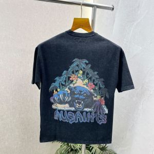 All Saint_s Blue Acid Wash Back Print Premium Round Neck Tshirt 549