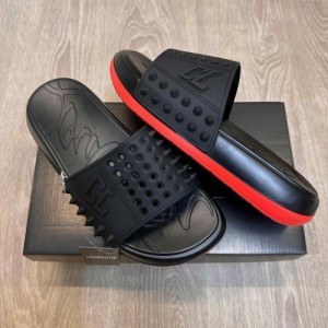 Christian Loubouti n Take It Easy Black Red Premium Slides