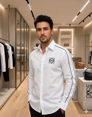 Loewe Chest Logo Full Sleeves Shirt White