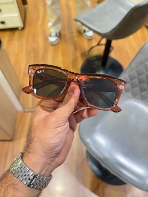 R B 0502 Brown Green Wayfarer Shades With OG Kit