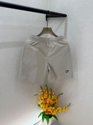 Gym Shark Logo Beige Premium Shorts F3945-BE