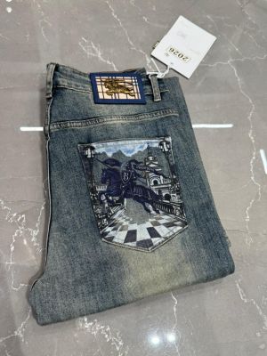 Burberr_y 100% Imported Straight Fit Jeans CS397
