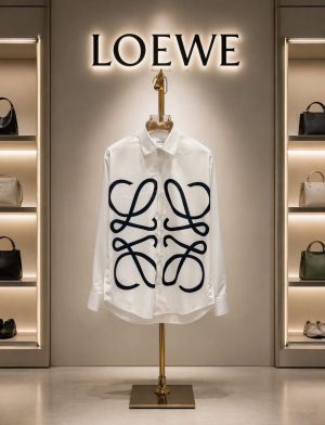 Loewe Full Monogram Full Sleeves Shirt White
