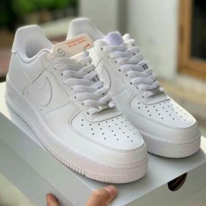 Nik_e Airforce 1 First Leather  SEMI UA Mens With Bag Keychain bottle lace invoice