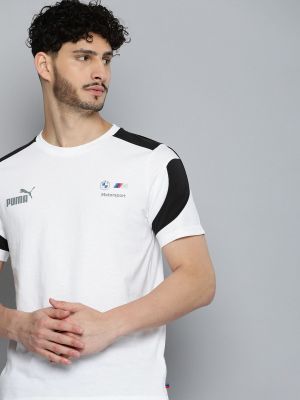 Pum_a BMW Chest Logo Round Neck T-shirt White