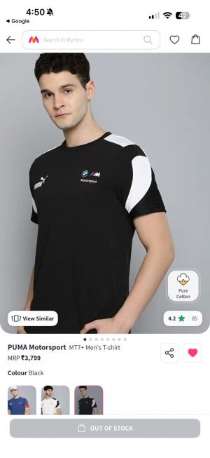 Pum_a BMW Chest Logo Round Neck T-shirt Black