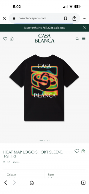 Casablanca Drop Shoulder T-shirt Black