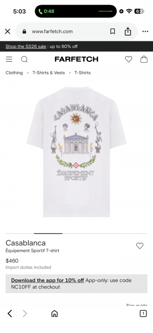 Casablanca Drop Shoulder T-shirt White 