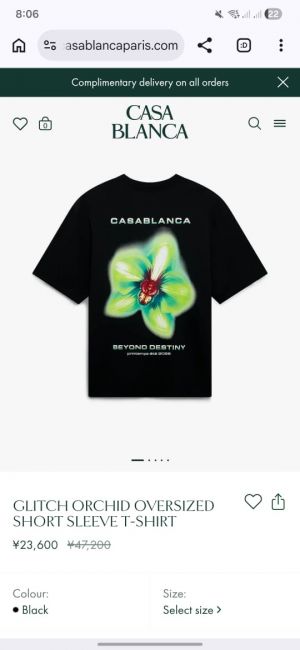 Casablanca Drop Shoulder T-shirt Black 