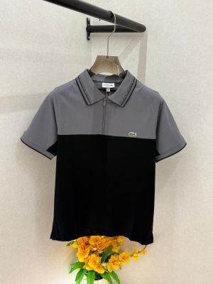 Lacost e Grey Zipper Premium Collar Neck Polo T-shirt F3658-GY