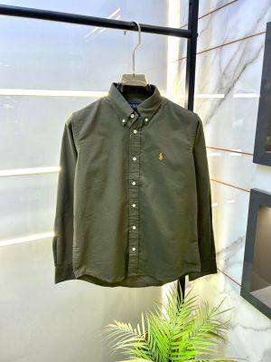 Ralp h Lauren Polo Olive Oxford Lycra Premium Shirt F2895-OL