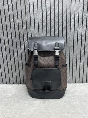Coachh_Unisex_058_Rivington_Backpack_Coffee_Black_Sprint_Leather_With_Dust_Bag_058_Coffee_Black