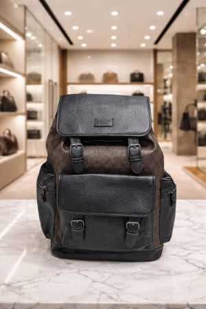 Coachh_Unisex_Rivington_Backpack_Coffee_Black_Sprint_Leather_With_Dust_Bag_059_Coffee_Black