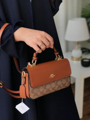 C_oach_klare mini crossbody bag in signature canvas and leather with box premium quality