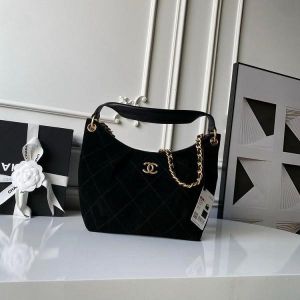 Chanell CB Noir Ligne Elancee Shoulder Maxi Bag Suede Black With Original Carry Bag Dustcover Tags C8323